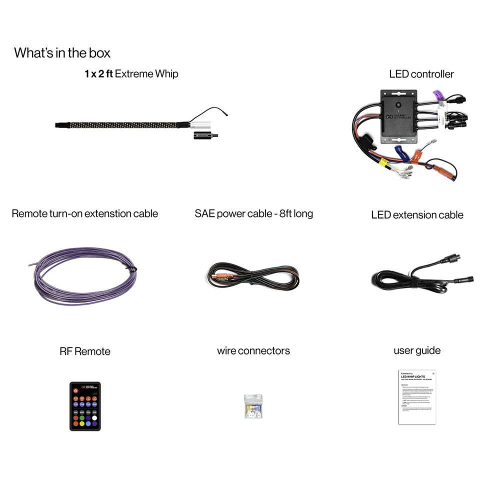 Ecoxgear Extreme Whip Kit 2ft plus LEDCast Controller - SEI-LEDZ4WHP2AU